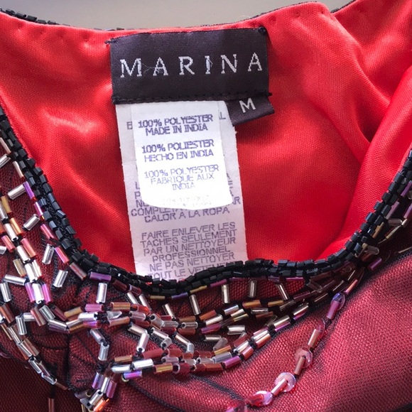 Marina Red/Black Beaded and Sequined Top - Formal - Picture 4 of 4